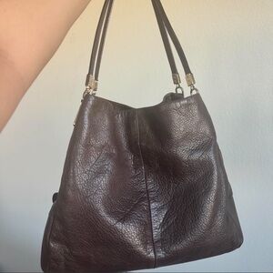 Coach Madison Phoebe Brown Hobo Shoulder Leather Bag